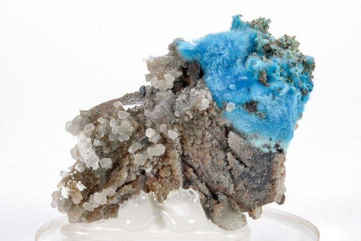 Vibrant Blue, Cyanotrichite with Fluorite Crystals - China #218385